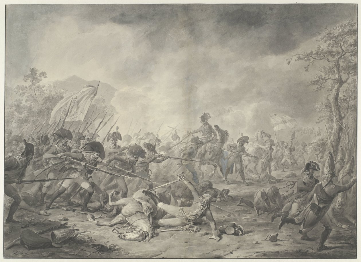 Capture du général russe Hermann lors de la bataille de Bergen, 1799 - Dirk Langendijk (signed by artist)