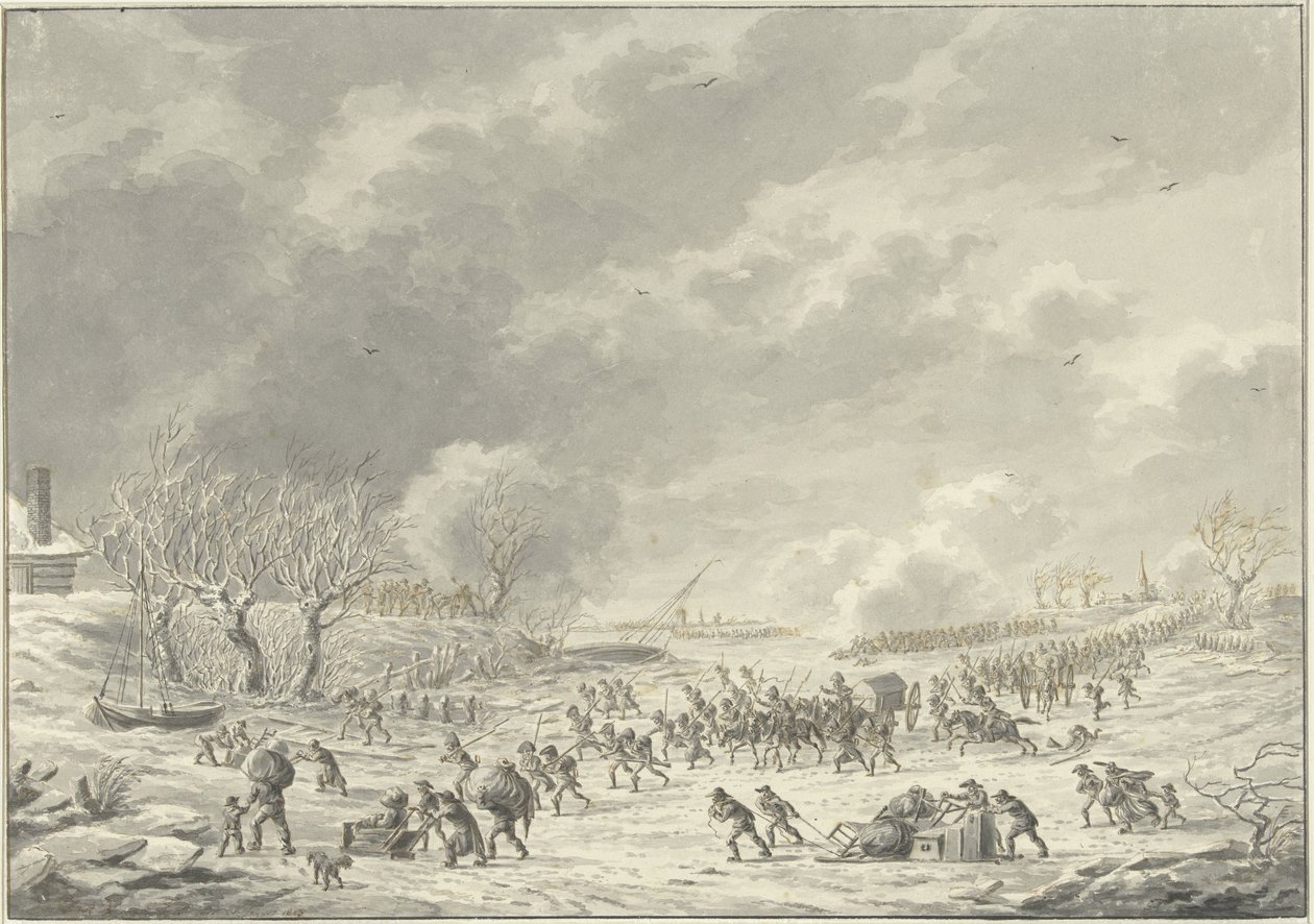 Les Français traversent la Waal à Bommel, janvier 1795 - Dirk Langendijk