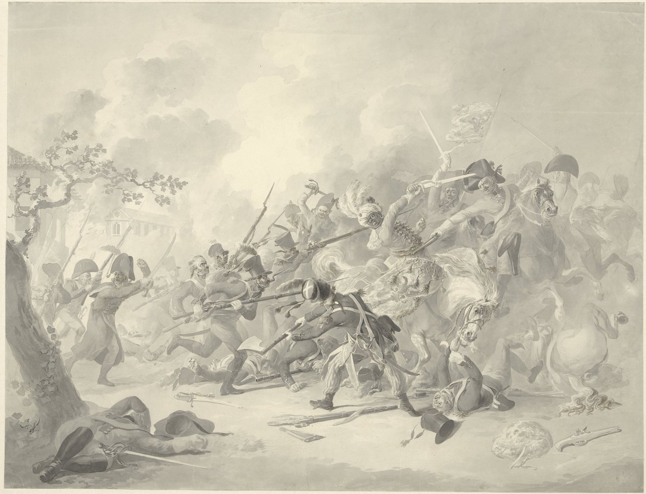 Combat dans un village - Dirk Langendijk