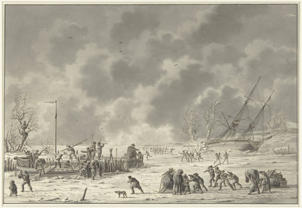 Fuite des Landzaten à Texel, janvier 1795 (L