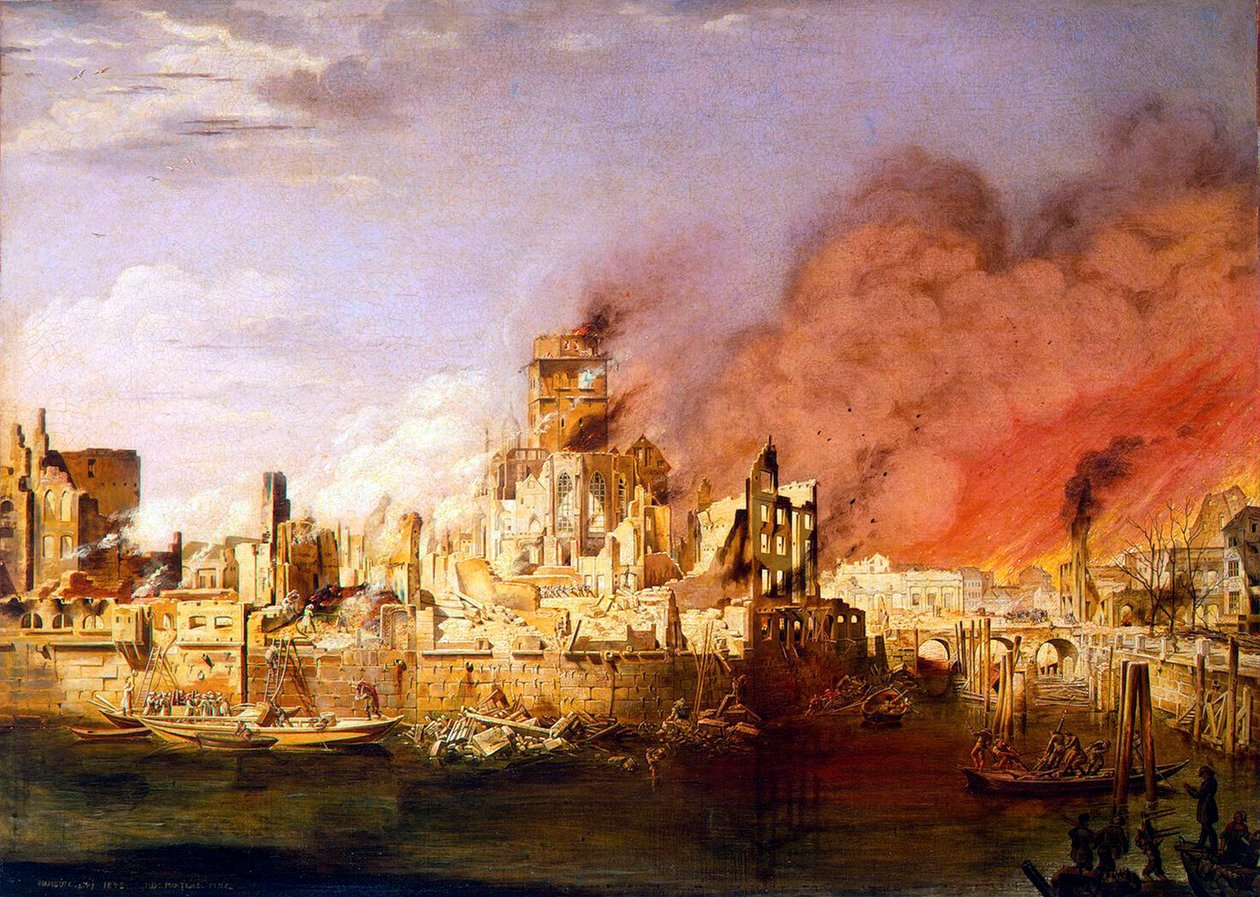 Le Grand Incendie de Hambourg le 5 mai 1842 - Ditlev Martens