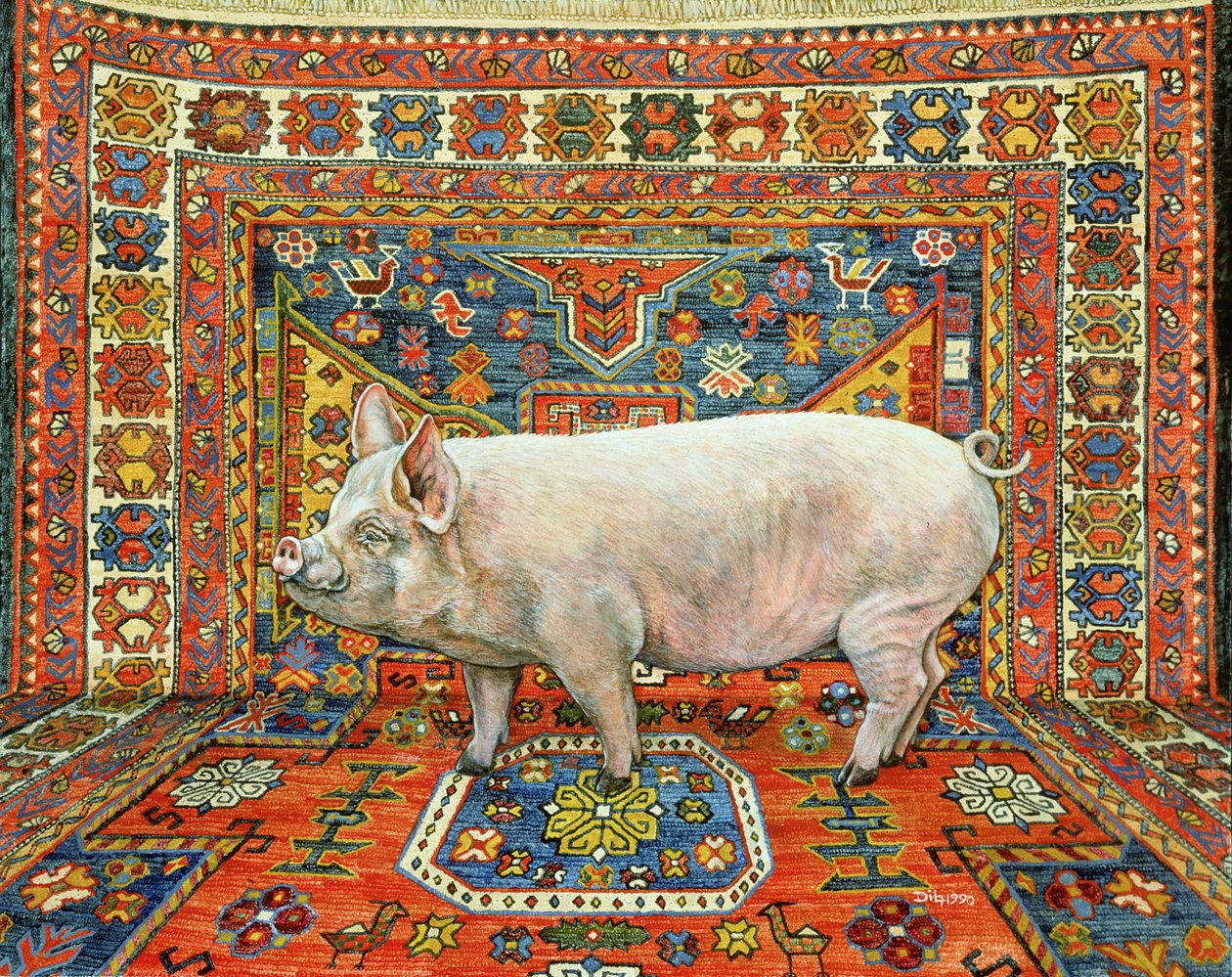 Tapis Singleton Cochon | Ditz | Estampe d'art