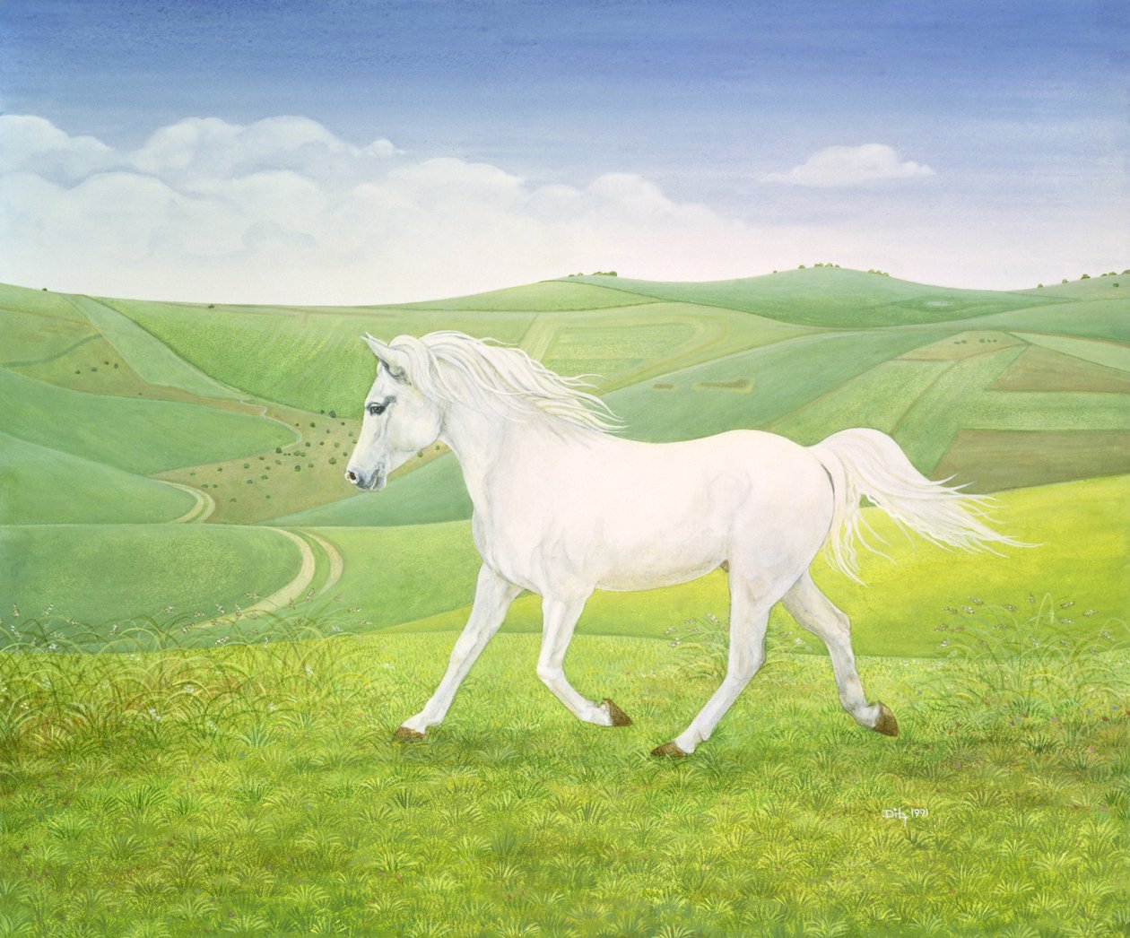 Le cheval paysage | Ditz | Estampe d'art