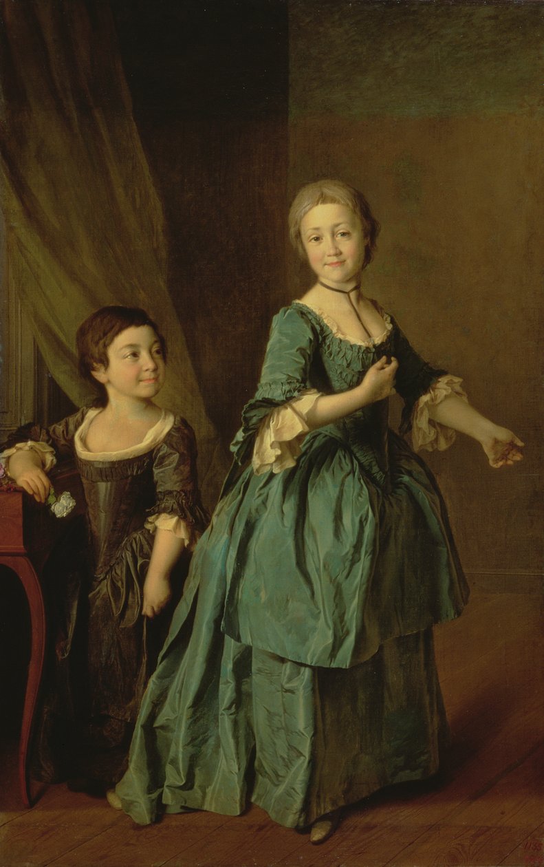 Portrait de Feodosia Rzhevskaya (1760-95) et Nastasia Davydova (née en 1764), 1772 - Dmitri Grigorievich Levitsky
