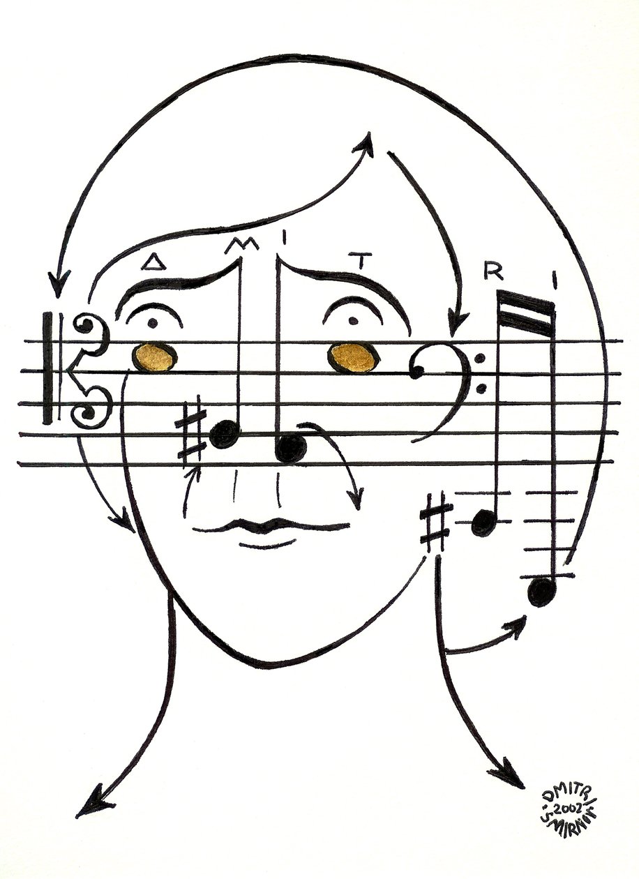 Dmitri "Smirnoff" - portrait du compositeur russe, dessiné à l