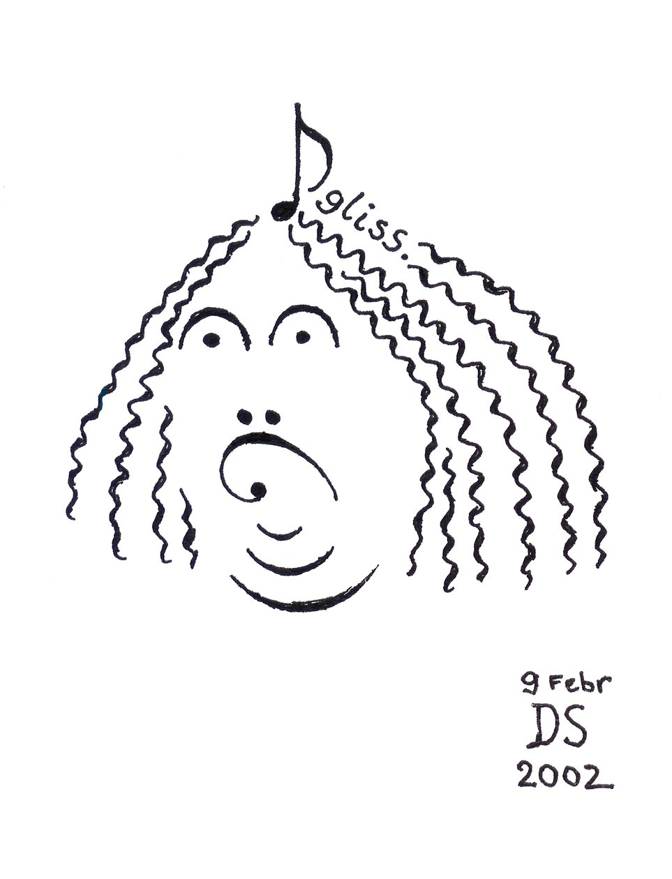 Glisstering Hair" - un visage dessiné à l