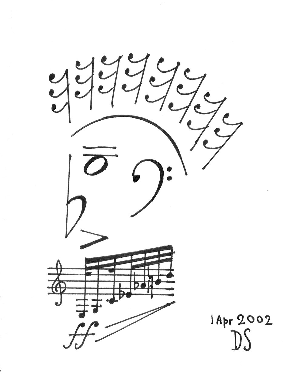 Gladiateur musical - un visage dessiné à l