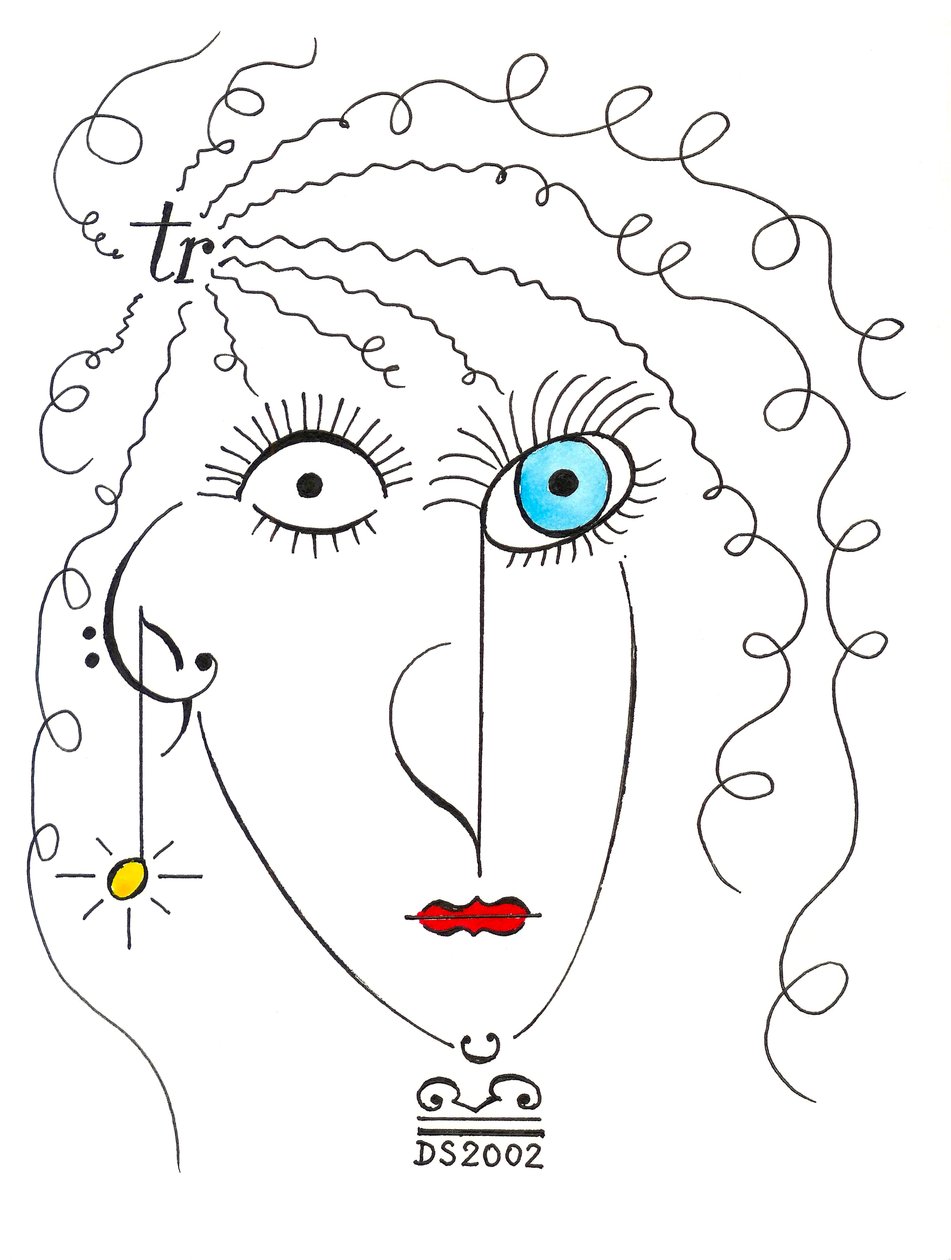 Thrilling Lady" - un visage de femme dessiné à l