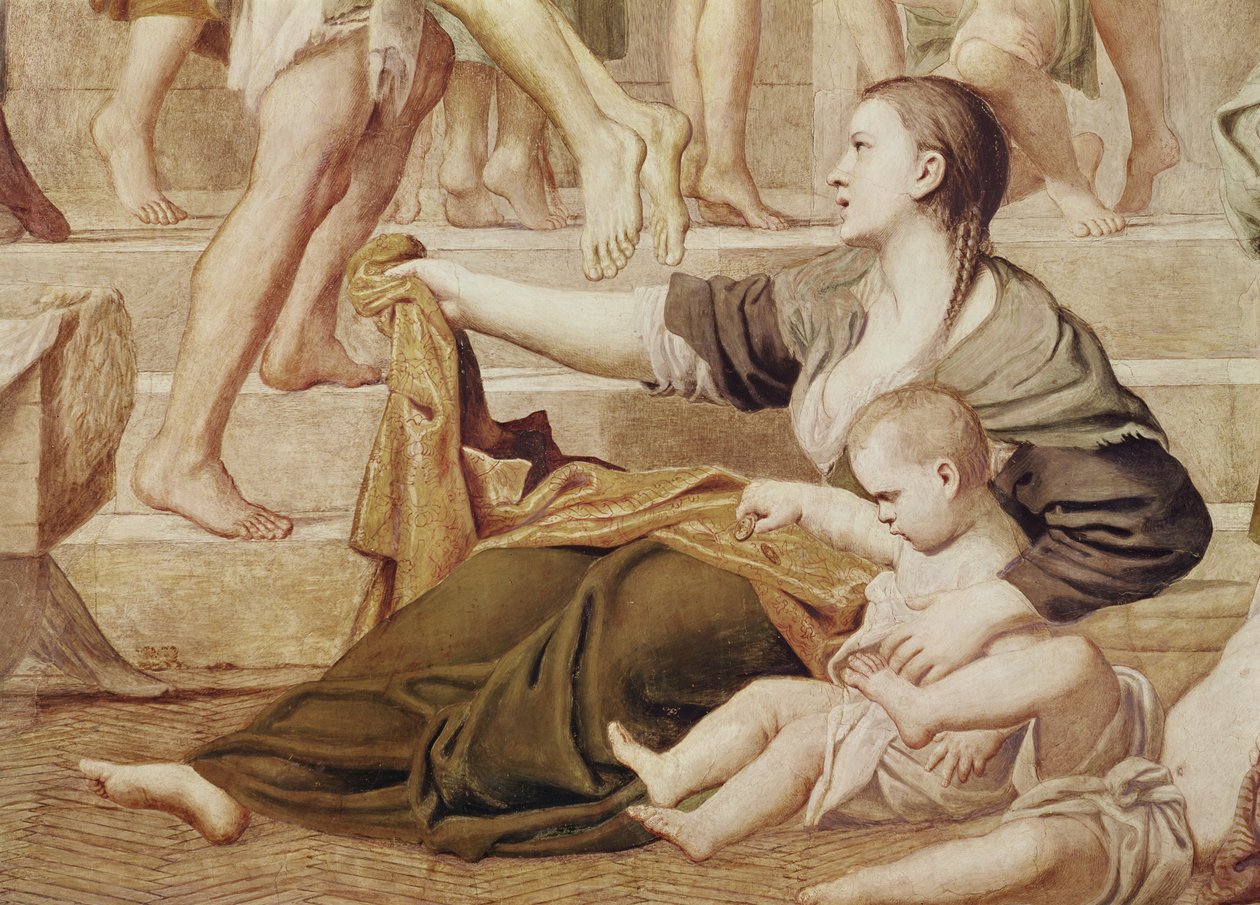 (détail) de Sainte Cécile distribuant des aumônes c.1612-15 - Domenichino