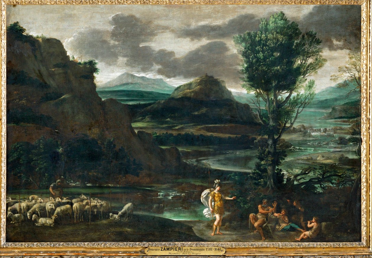 Herminia parmi les bergers ... - Domenichino (1581 1641)