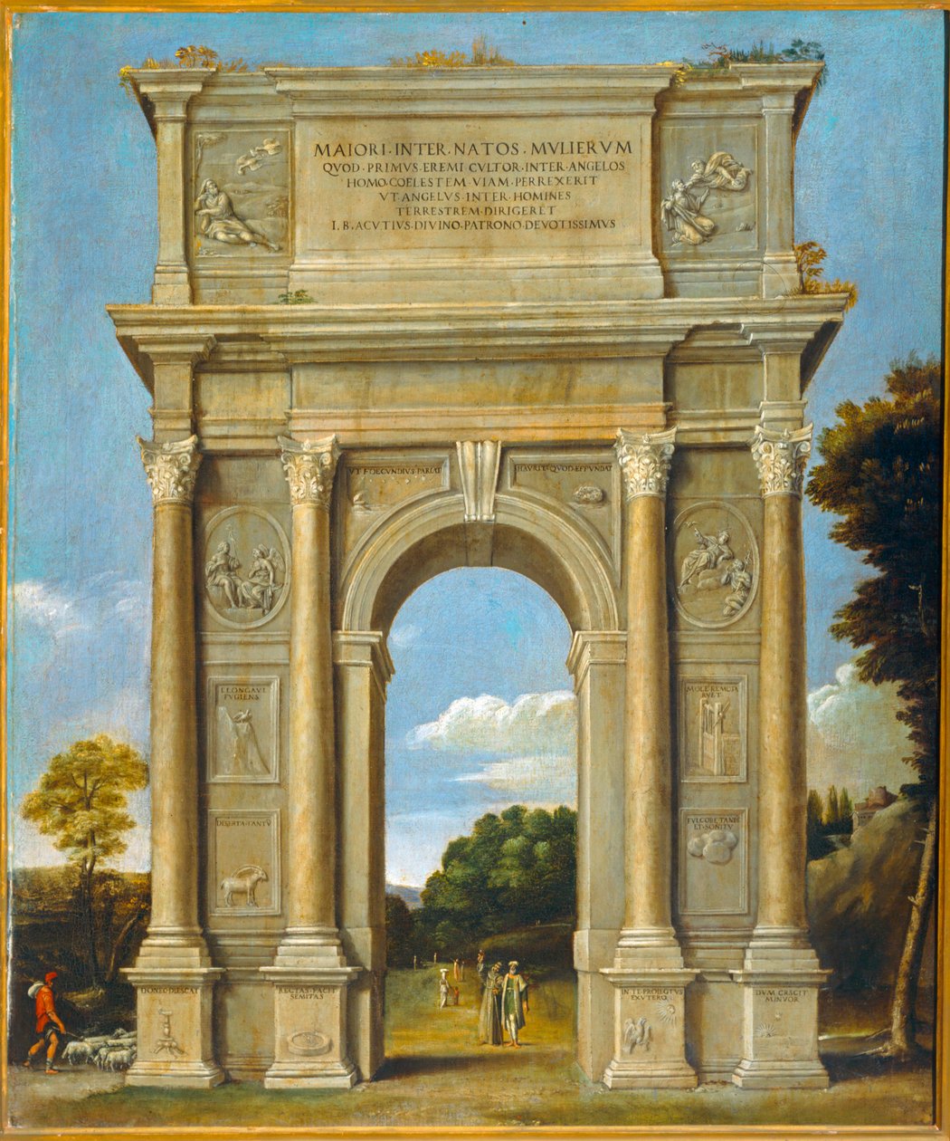 Arc de triomphe ... (huile sur toile) - Domenichino (1581 1641)