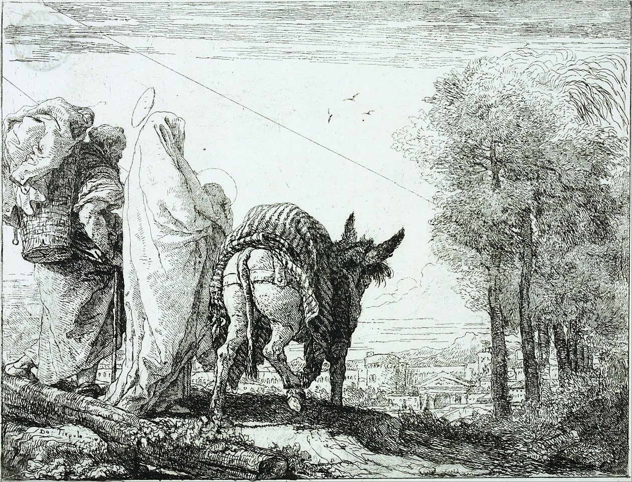 La fuite en Égypte - Domenico Tiepolo