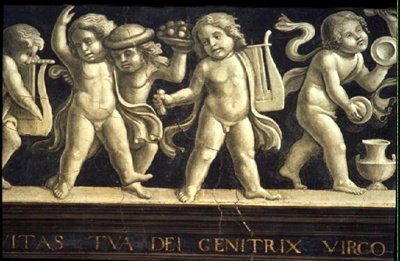 Frise de Chérubins, de la Naissance de la Vierge (détail) - Domenico Ghirlandaio
