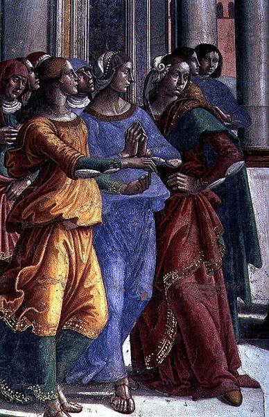 Spectateurs, de la Vierge Marie au Temple (détail) - Domenico Ghirlandaio
