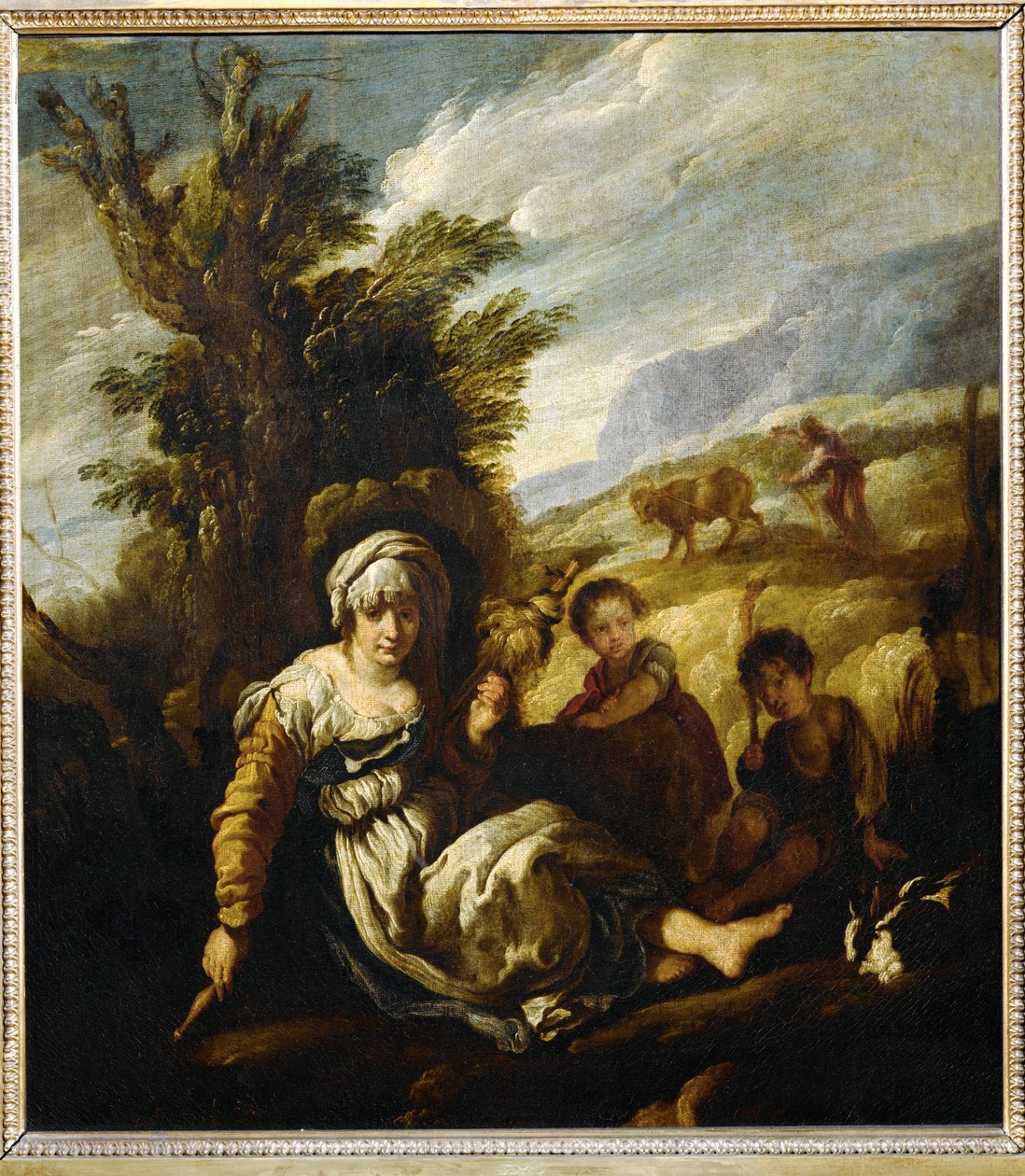 Le premier Age, Eve filant et Adam labourant - Eve spinning, Adam ploughing, aussi appelé Country Life ... - Domenico (after) Fetti