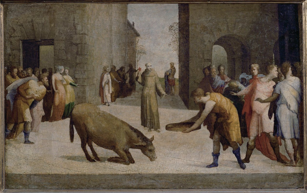 Saint Antoine de Padoue et le miracle de la mule ... - Domenico Beccafumi