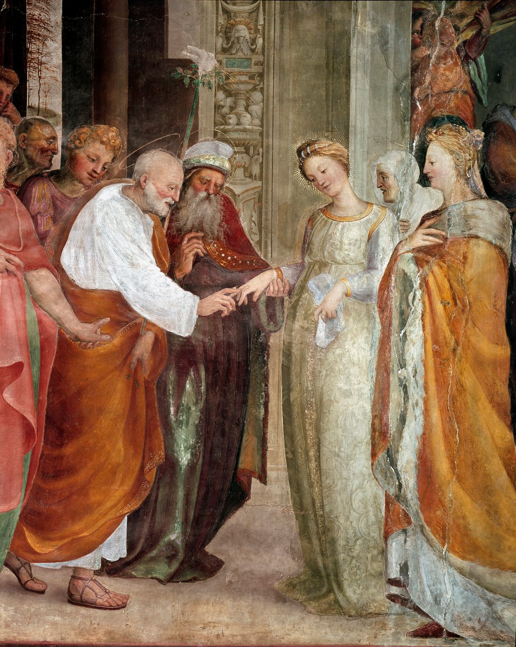 Les Noces de la Vierge (détail) - Domenico Beccafumi