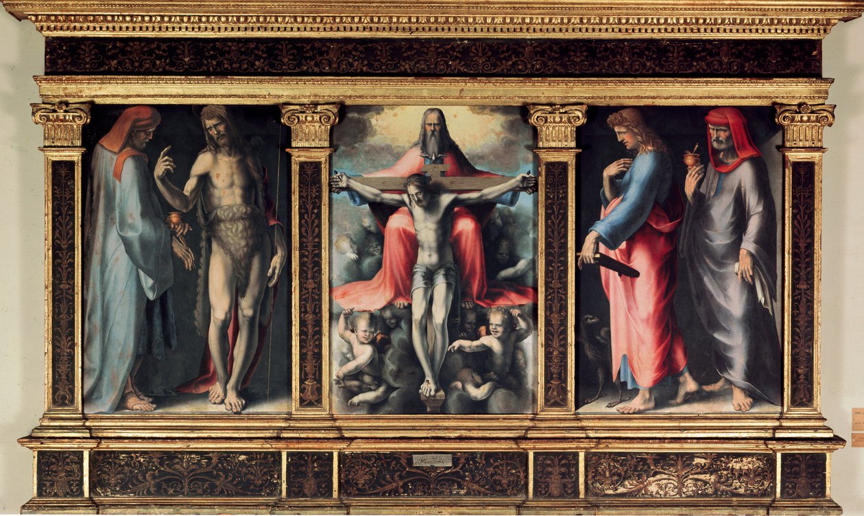 Triptyque de la Trinité : Saint Cosme, Saint Jean-Baptiste, la Trinité, Saint Jean l