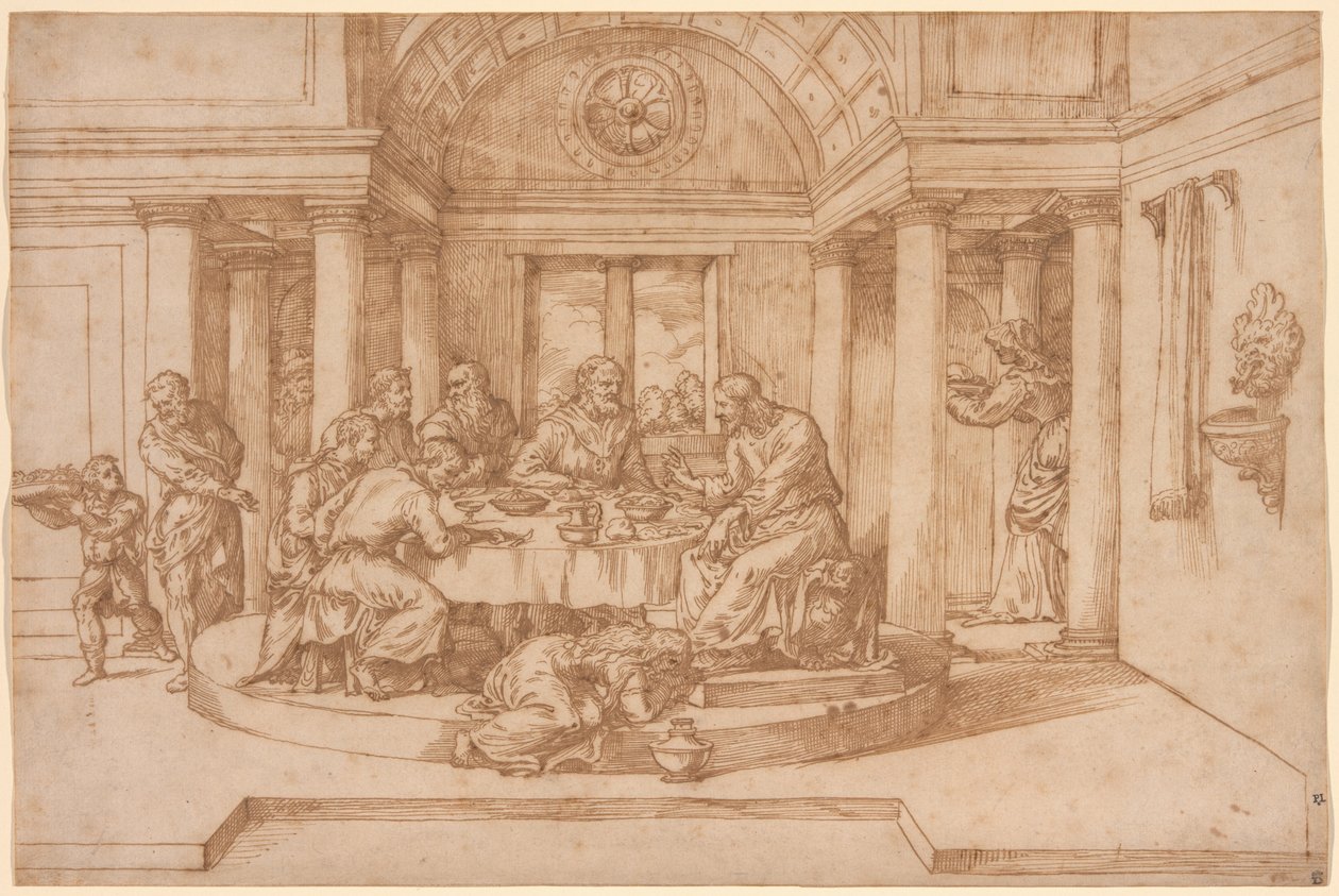 Le Christ dans la maison de Simon le Pharisien - Domenico Campagnola