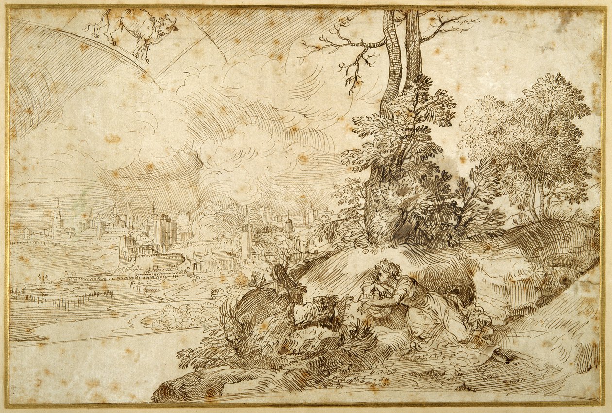 Paysage avec astrologie - Domenico Campagnola