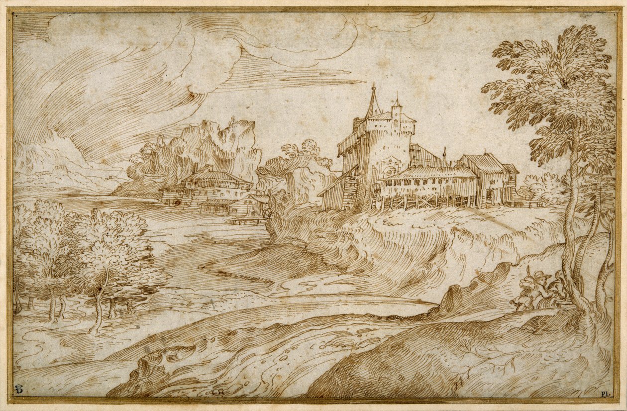 Paysage montagneux avec un castello et d