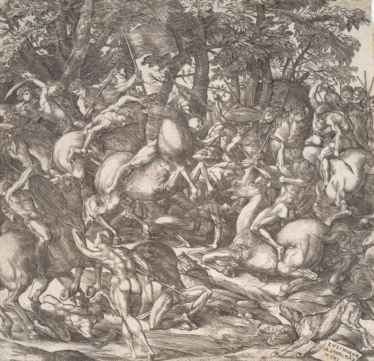 Combat de cavaliers - Domenico Campagnola