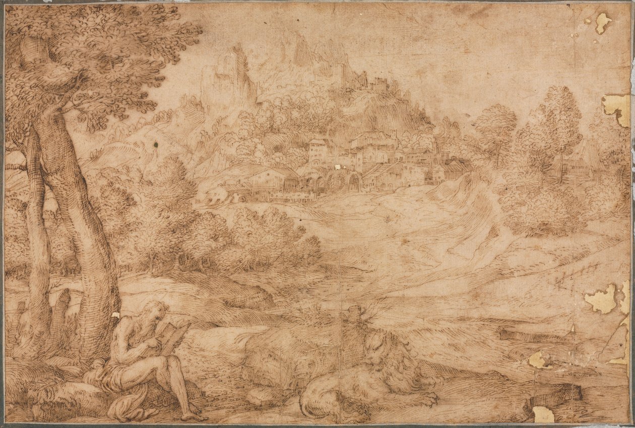 Saint Jérôme dans un paysage - Domenico Campagnola