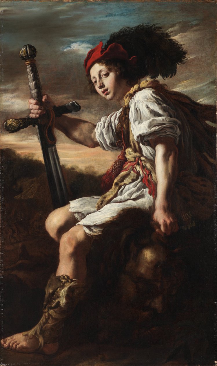 Italien :  Davide con la testa di Golia David avec la tête de Goliath - Domenico Fetti