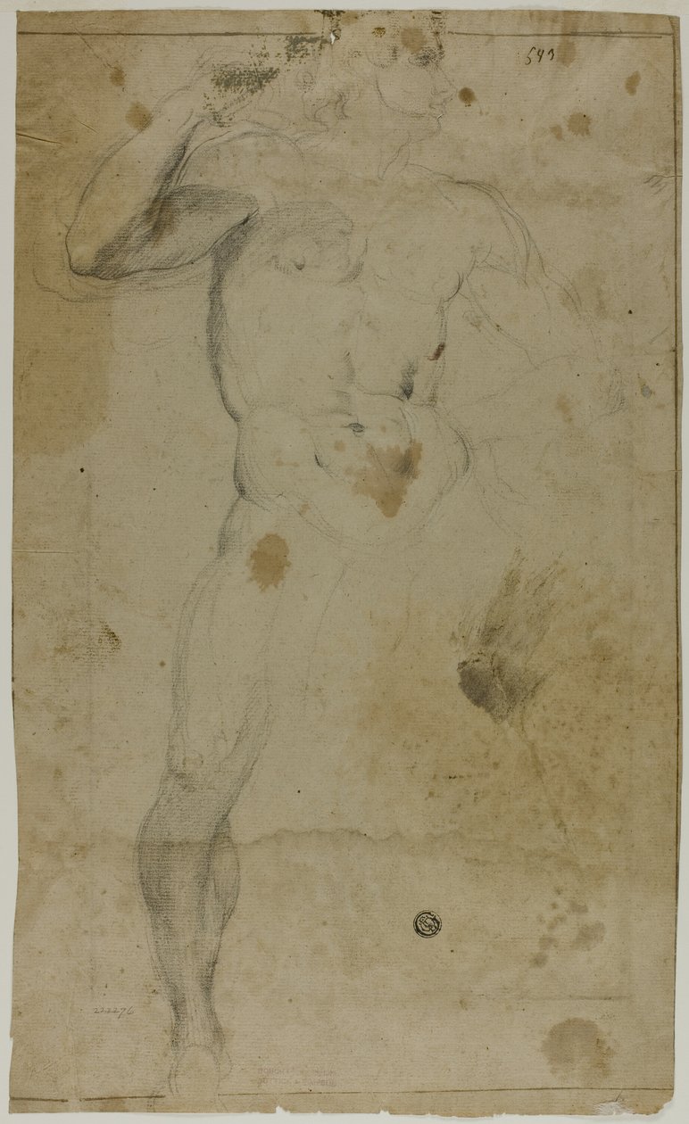 Homme nu debout (recto) ; Deux figures masculines à mi-corps, l