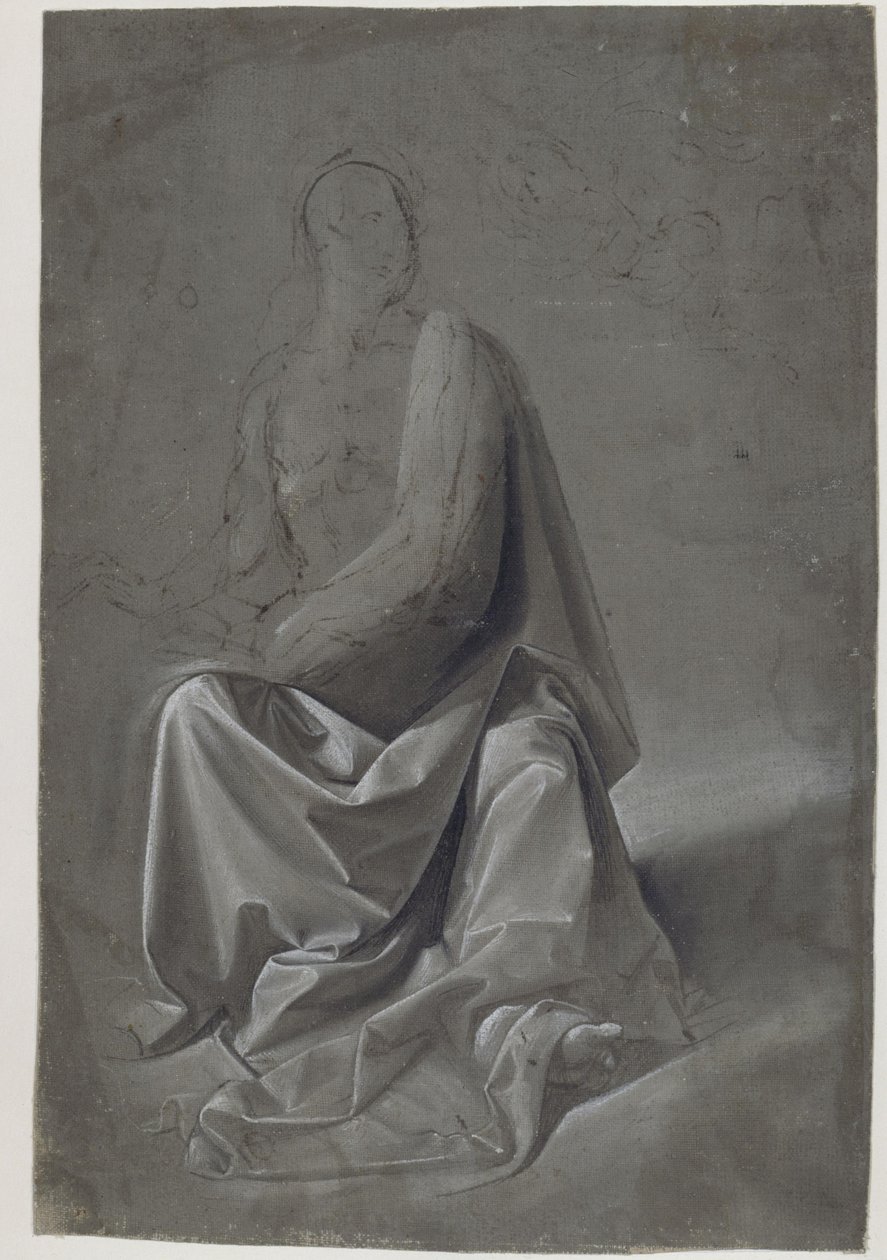 Étude de draperie (peut-être une étude de la robe de Matthieu l