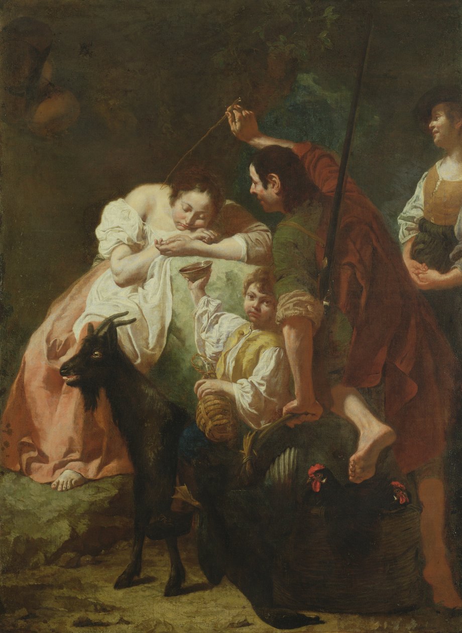 Une bergère endormie - Domenico Maggiotto