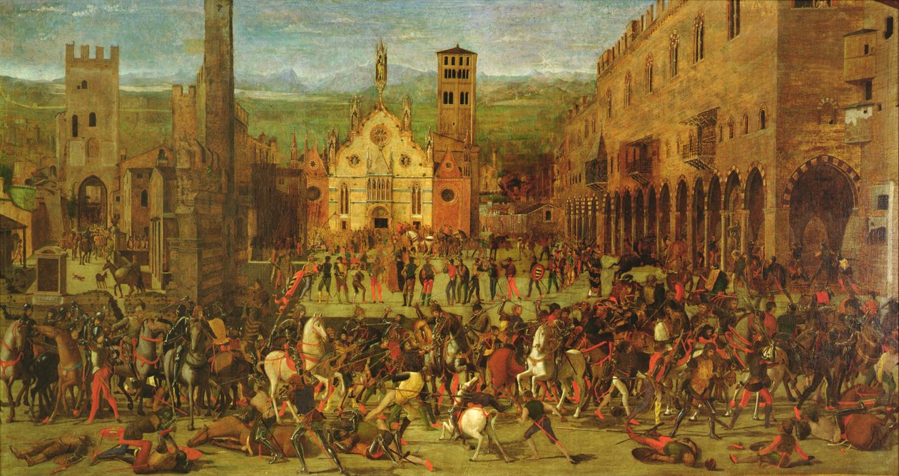 Expulsion des Bonacolsi par Louis Gonzaga en 1328, Piazza Sordello, Mantoue - Domenico Morone