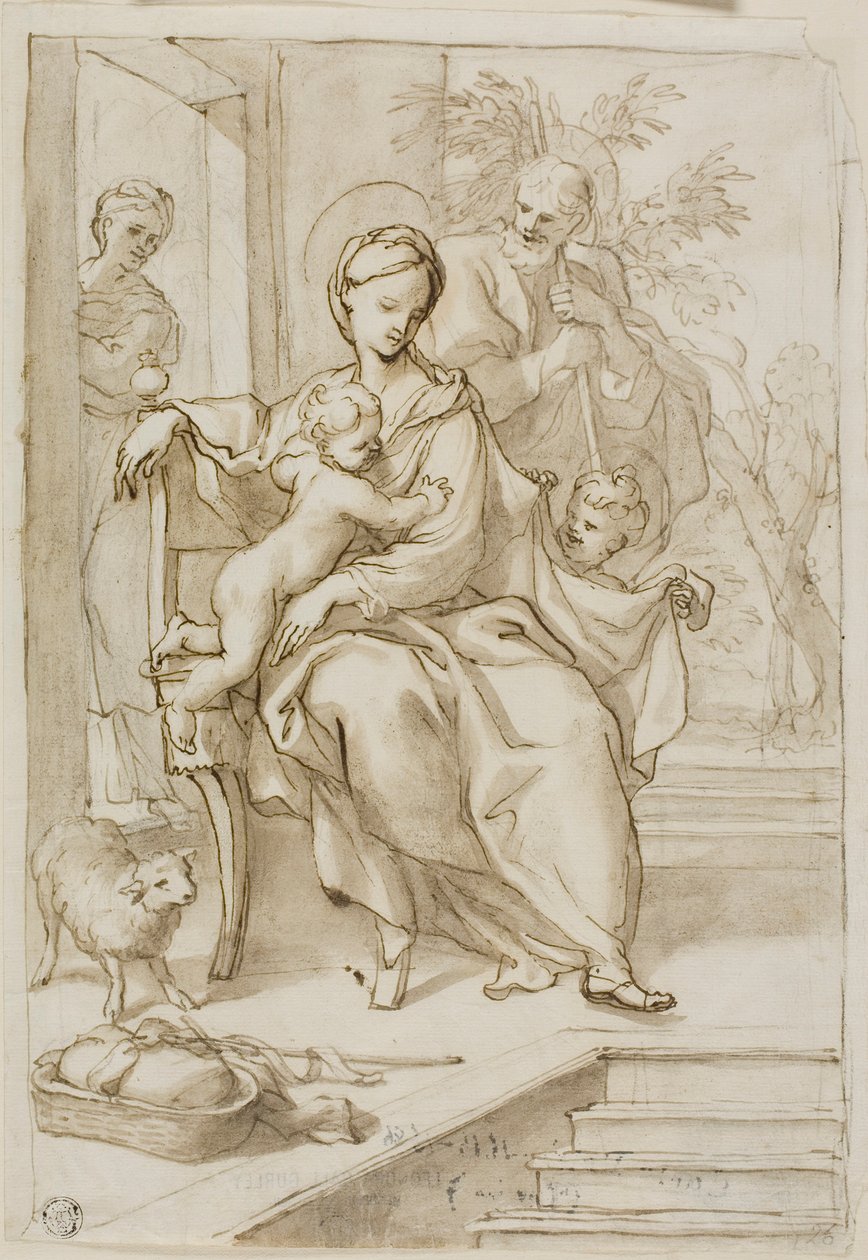 Sainte Famille avec Sainte Anne et le petit Saint Jean-Baptiste - Domenico Piola