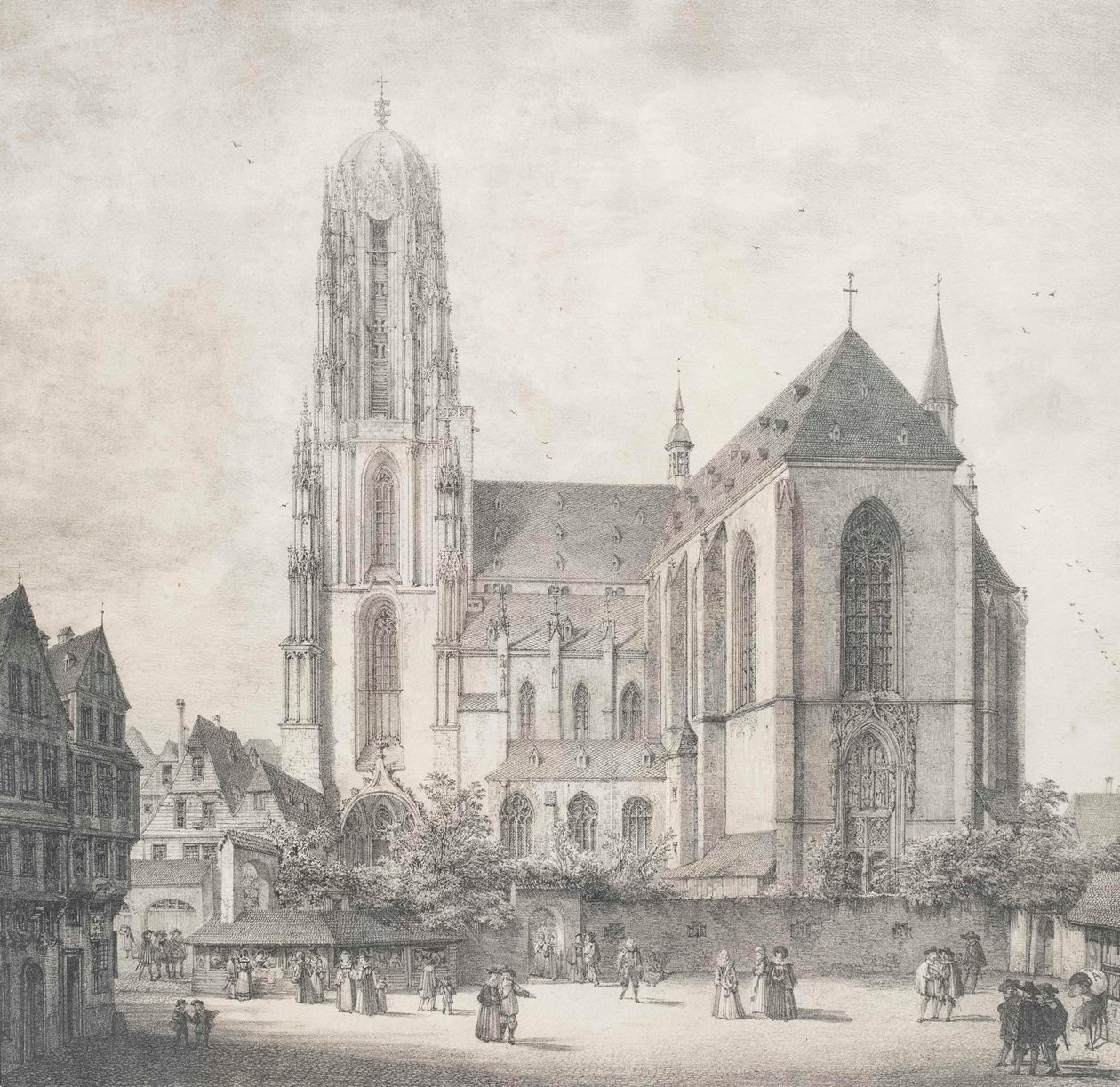 Litho - Francfort - Cathédrale impériale - Quaglio - 1819 - Domenico Quaglio the Younger
