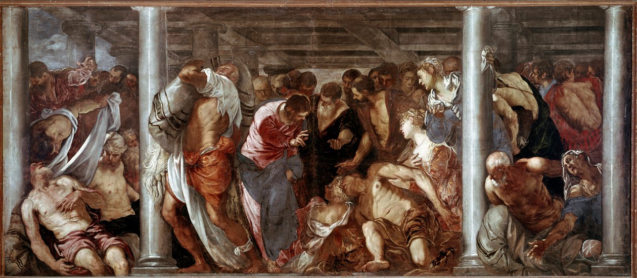 Le Christ entend le paralytique (la piscine probatique) - Domenico Robusti Tintoretto
