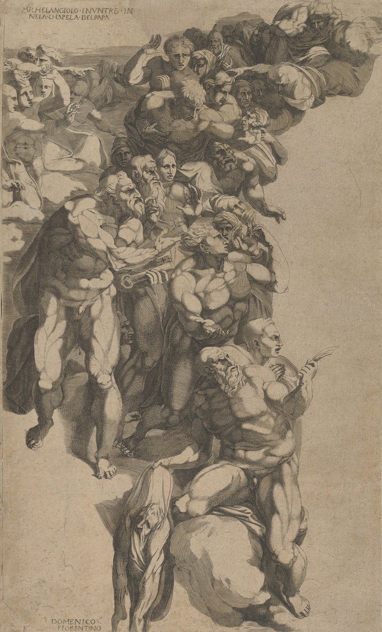Groupe du Jugement Dernier, Saint Barthélemy, Saint Pierre et autres apôtres, 16ème siècle - Domenico del Barbiere