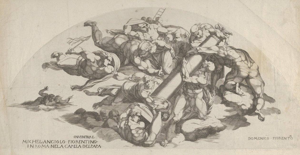 Groupe du Jugement Dernier, Anges portant la Colonne de la Flagellation, 16ème siècle - Domenico del Barbiere