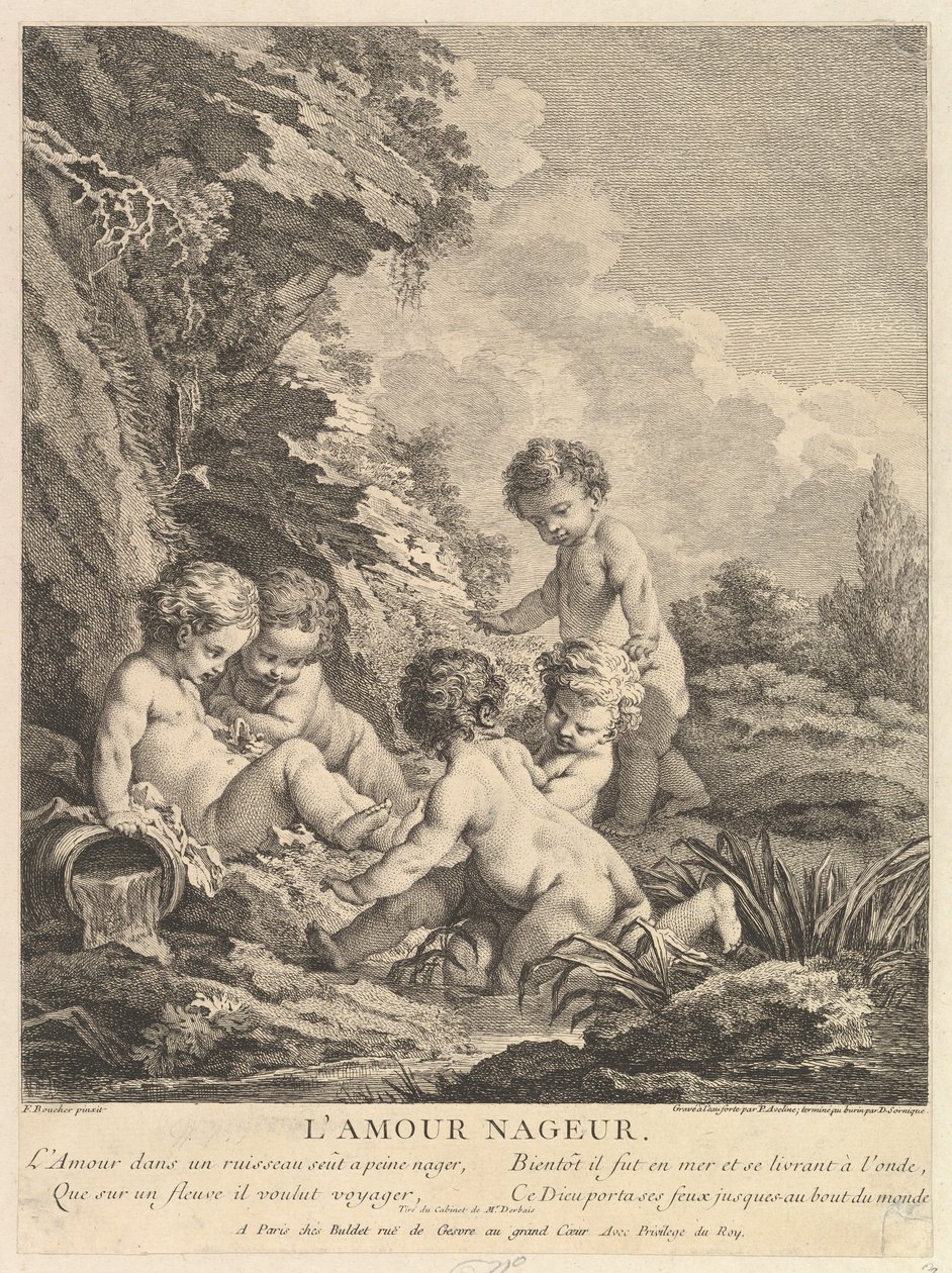 Enfant nageant, vers 1741 - Dominique Sornique
