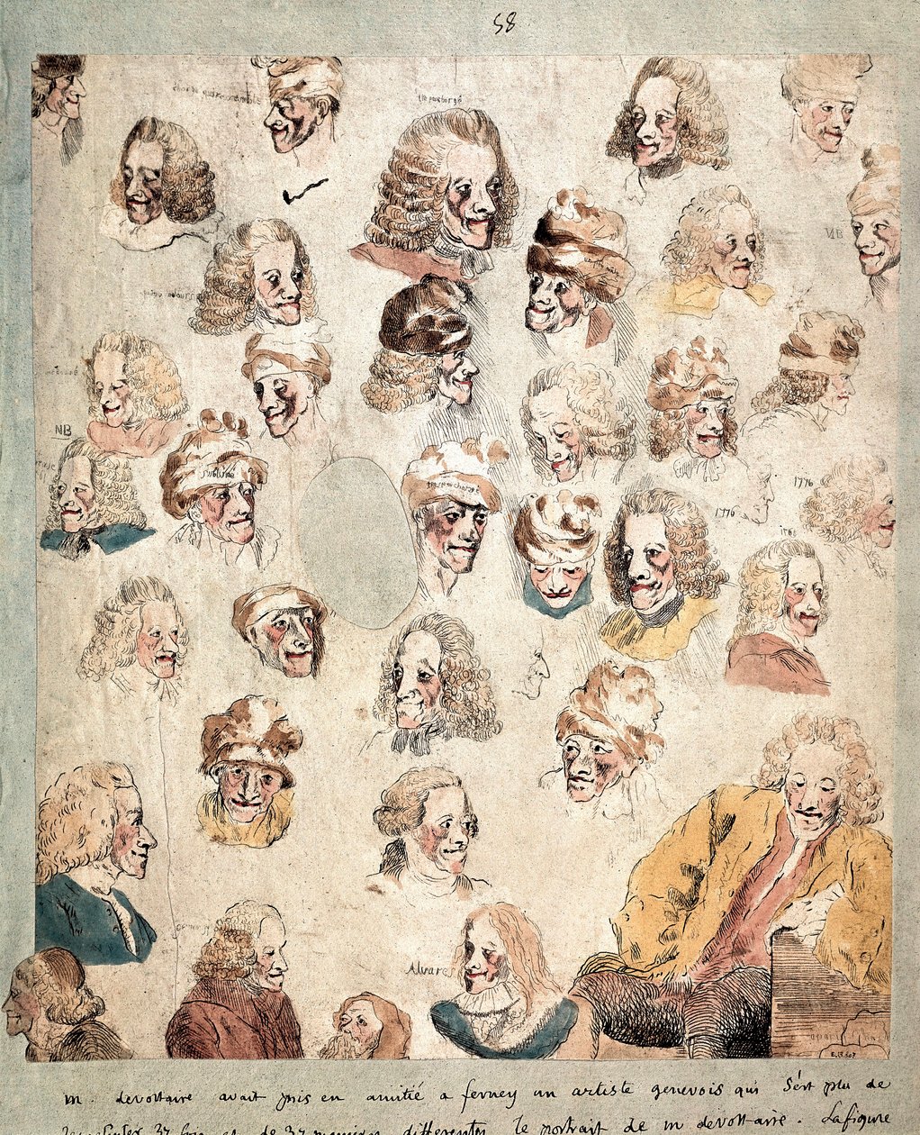 Différents airs en 30 têtes de Voltaire - Dominique Vivant Denon