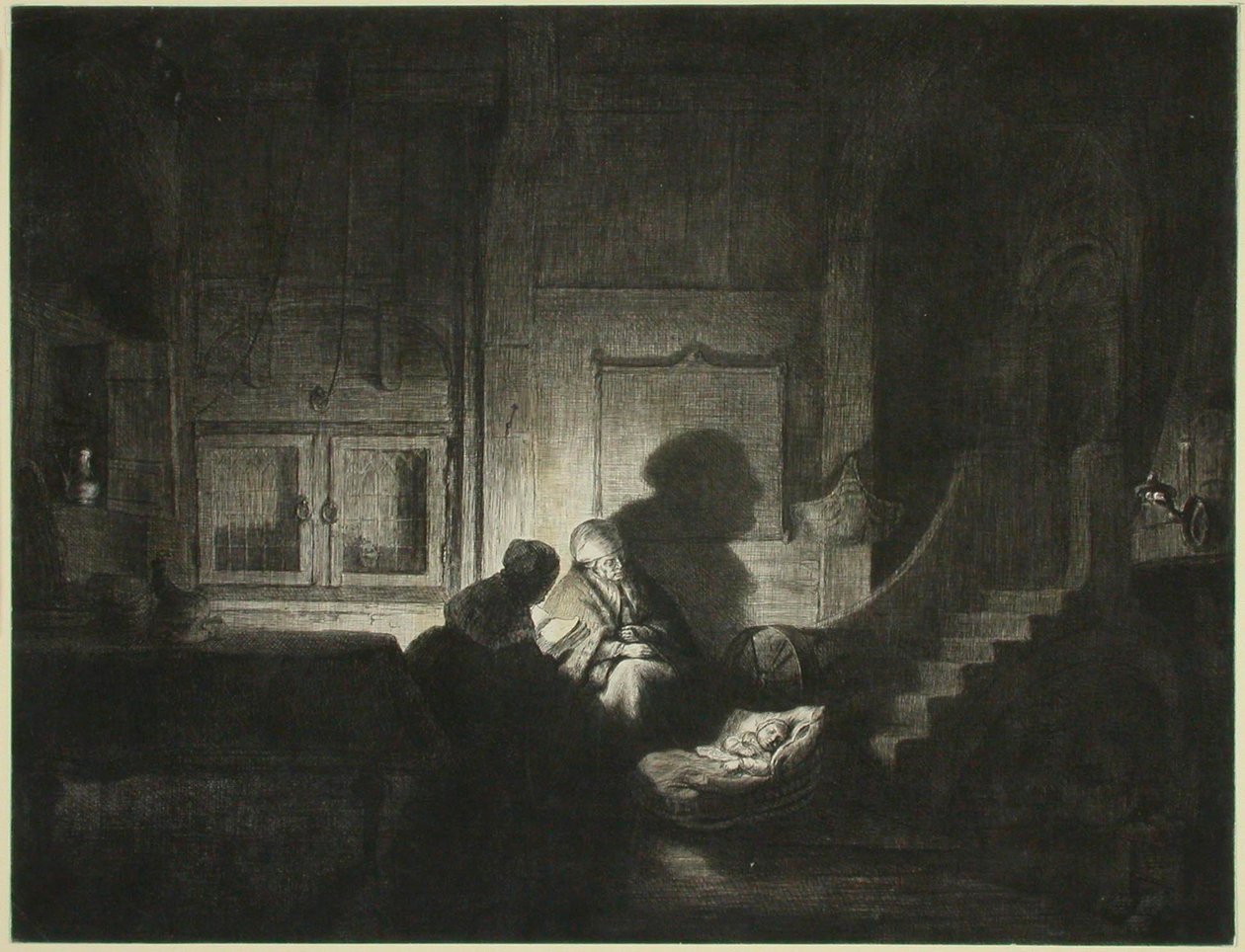 Intérieur : deux femmes et un enfant endormi - Dominique Vivant Denon