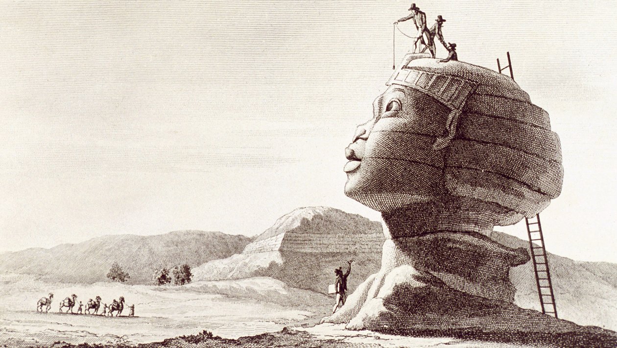 Sphinx de Gizeh en Égypte pendant la campagne d