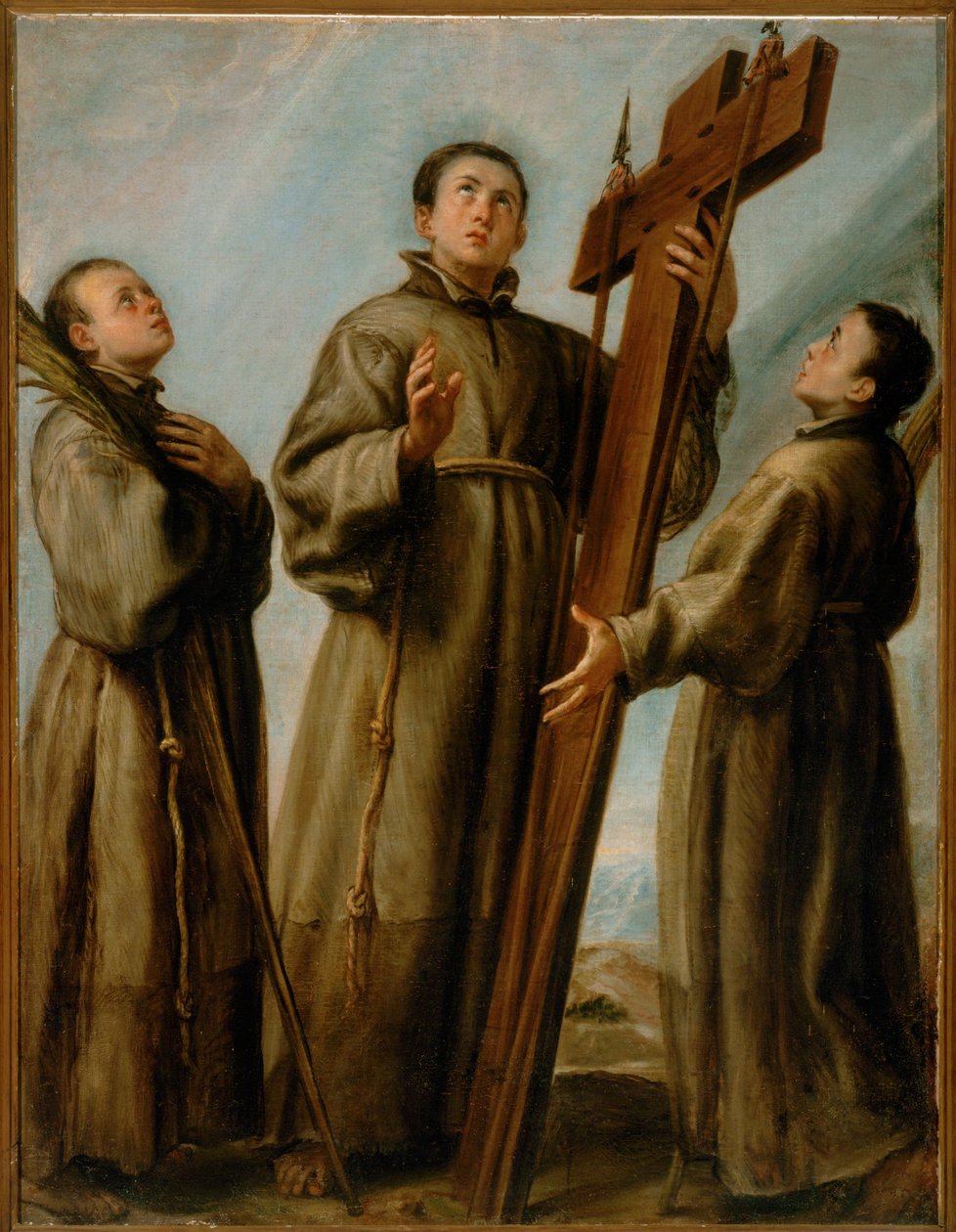 Trois martyrs franciscains du Japon (peinture sur toile) - Don Juan Carreno de Miranda