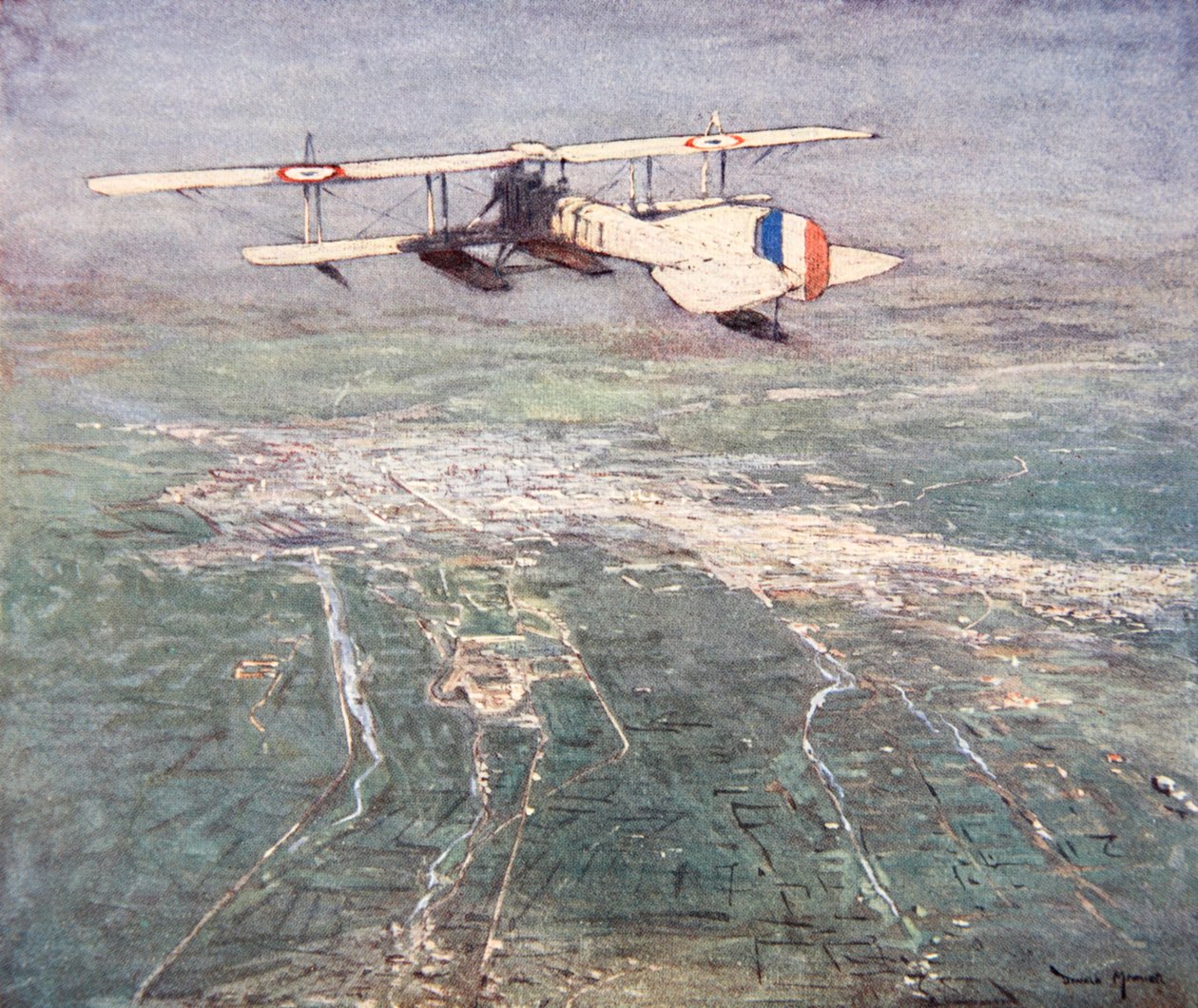 Hydravion survolant Damas, illustration de 