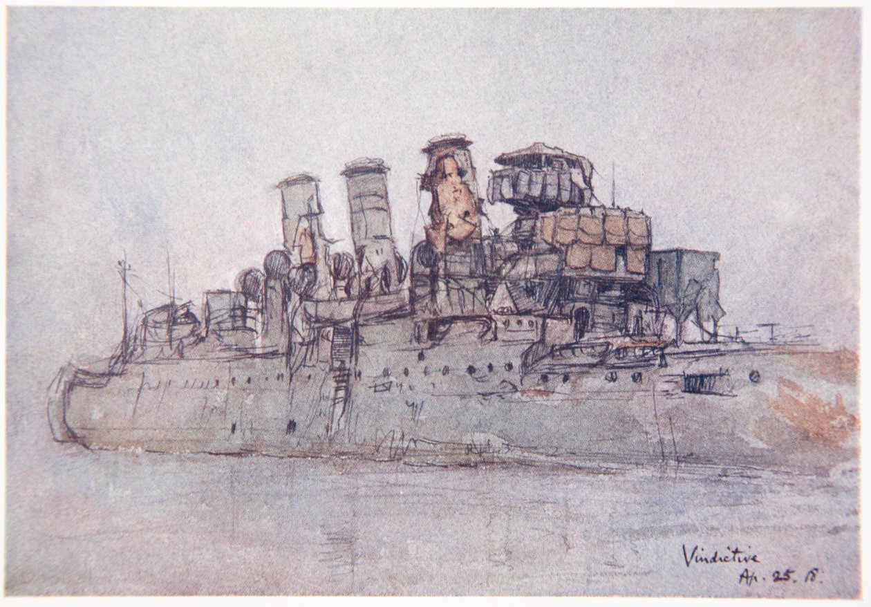 H.M.S. Vindictive, 25 avril 1918, illustration de 