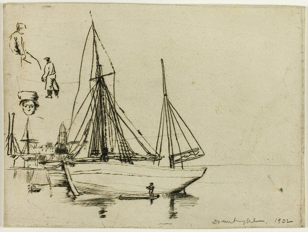 Croquis de bateaux de pêche et de marins - Donald Shaw MacLaughlan