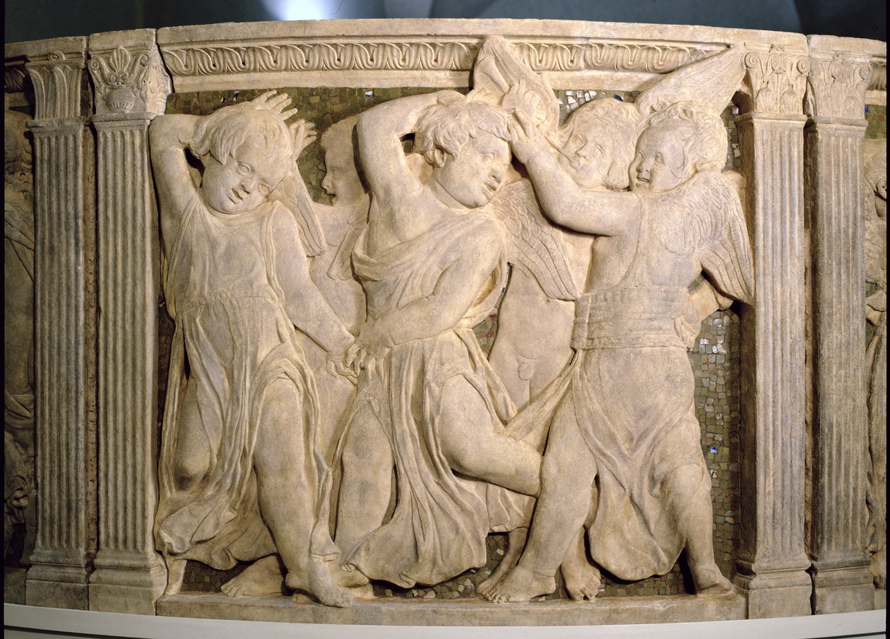 Panneau post-restauration No.II de la chaire extérieure de la cathédrale de Prato, 1438 - Donatello