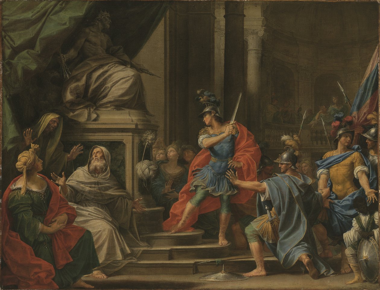 Alexandre tranchant le nœud gordien (huile sur toile) - Donato Creti