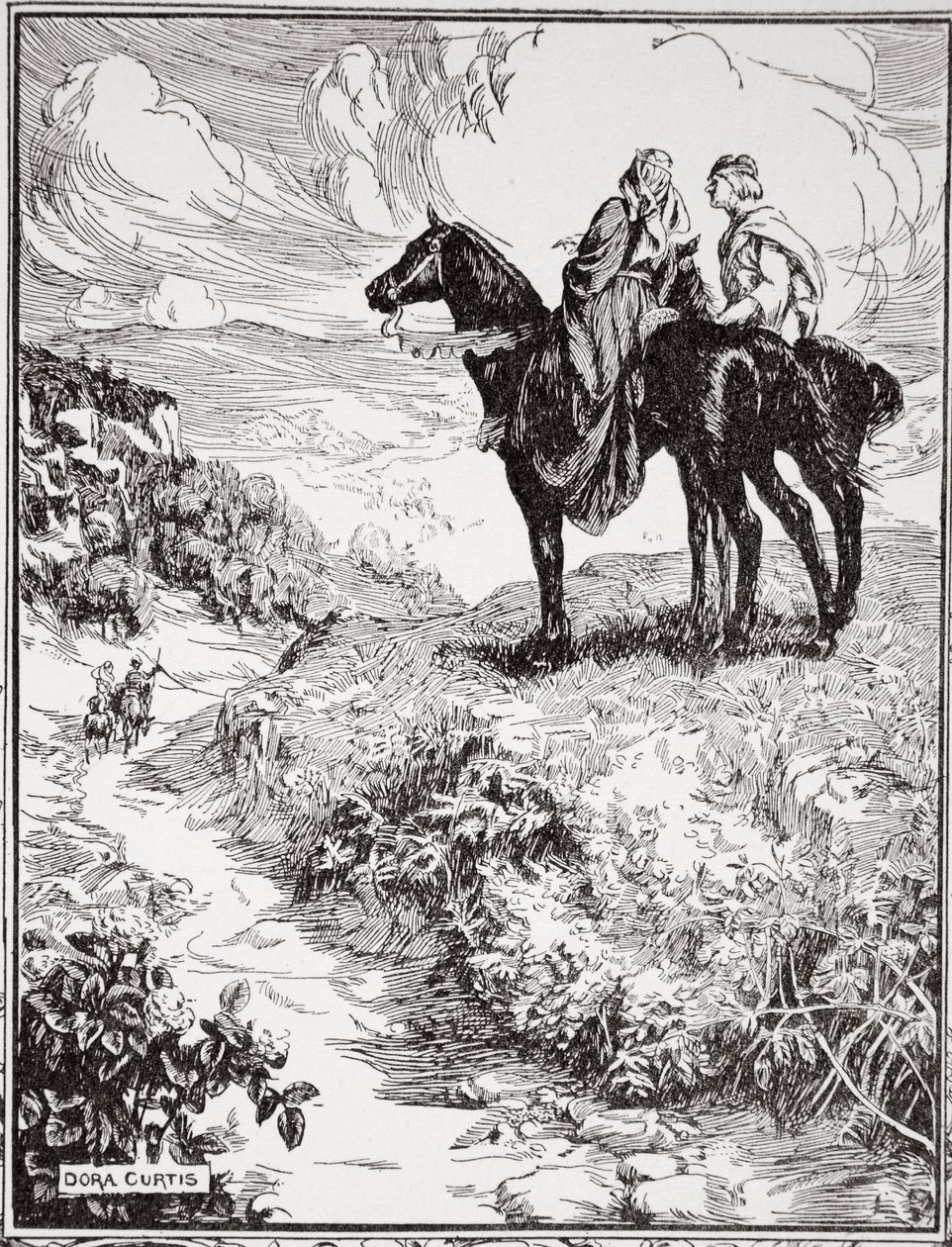Comme ils attendaient sur la petite colline boisée, 1905 - Dora Curtis
