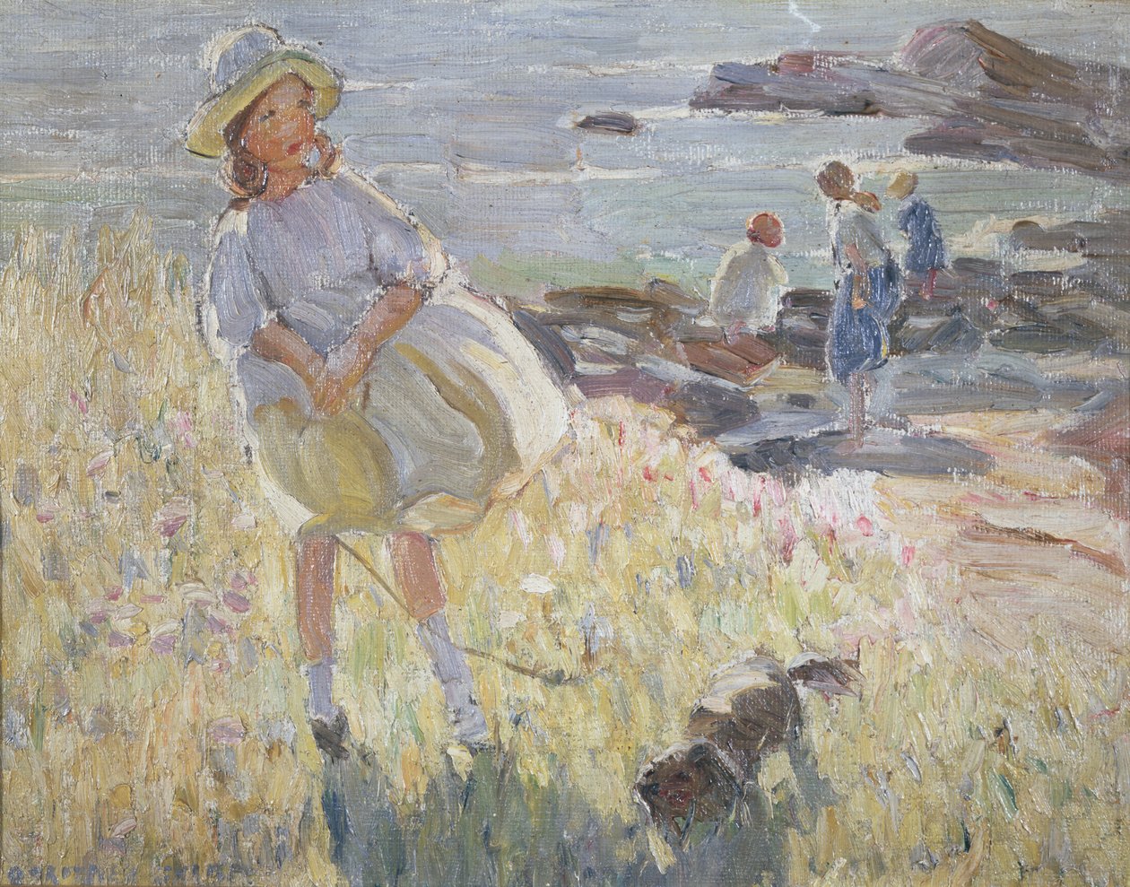 Sur les falaises (huile sur toile) - Dorothea Sharp