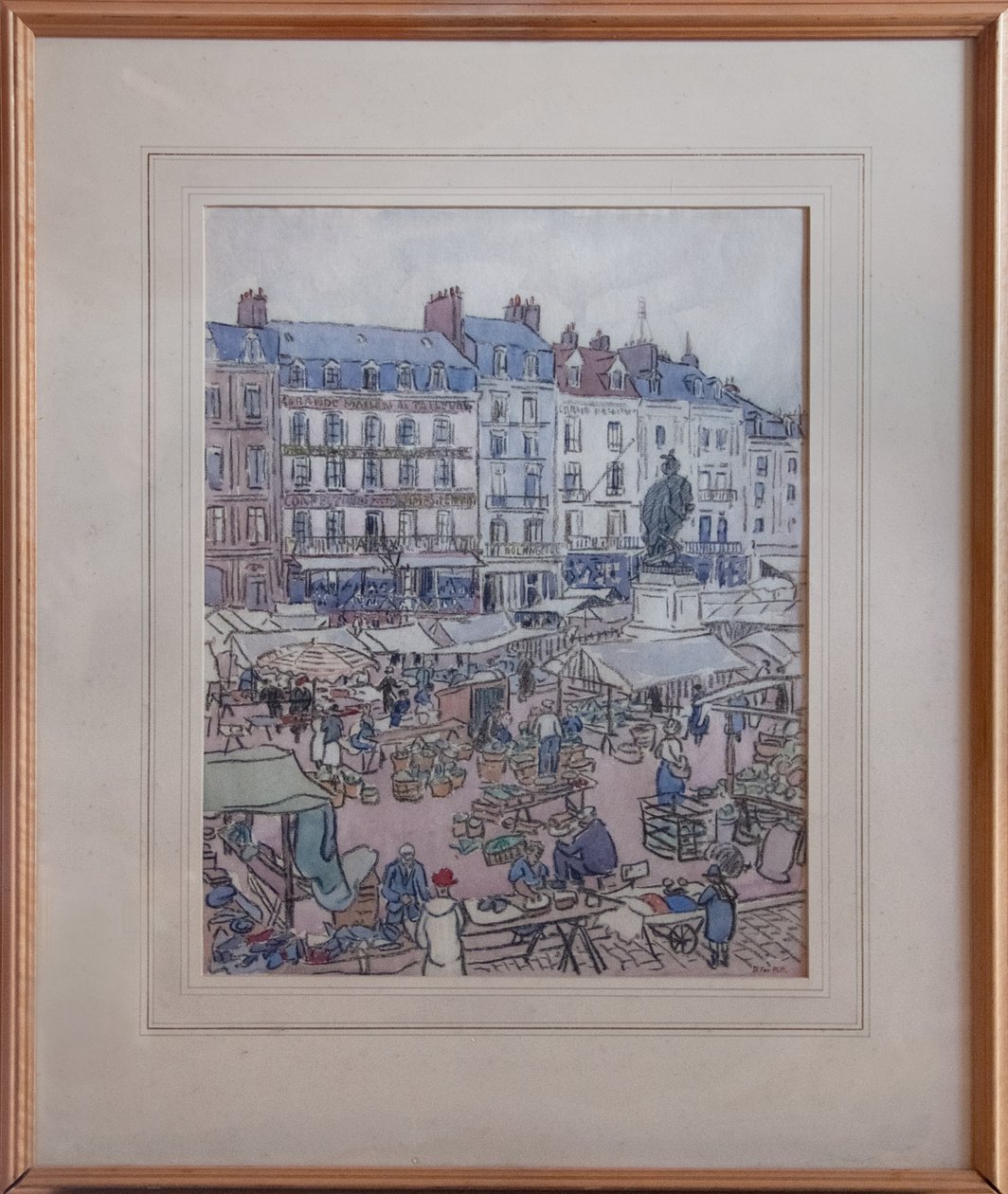 Jour de marché à Dieppe, vers 1910 - Douglas Fox Pitt